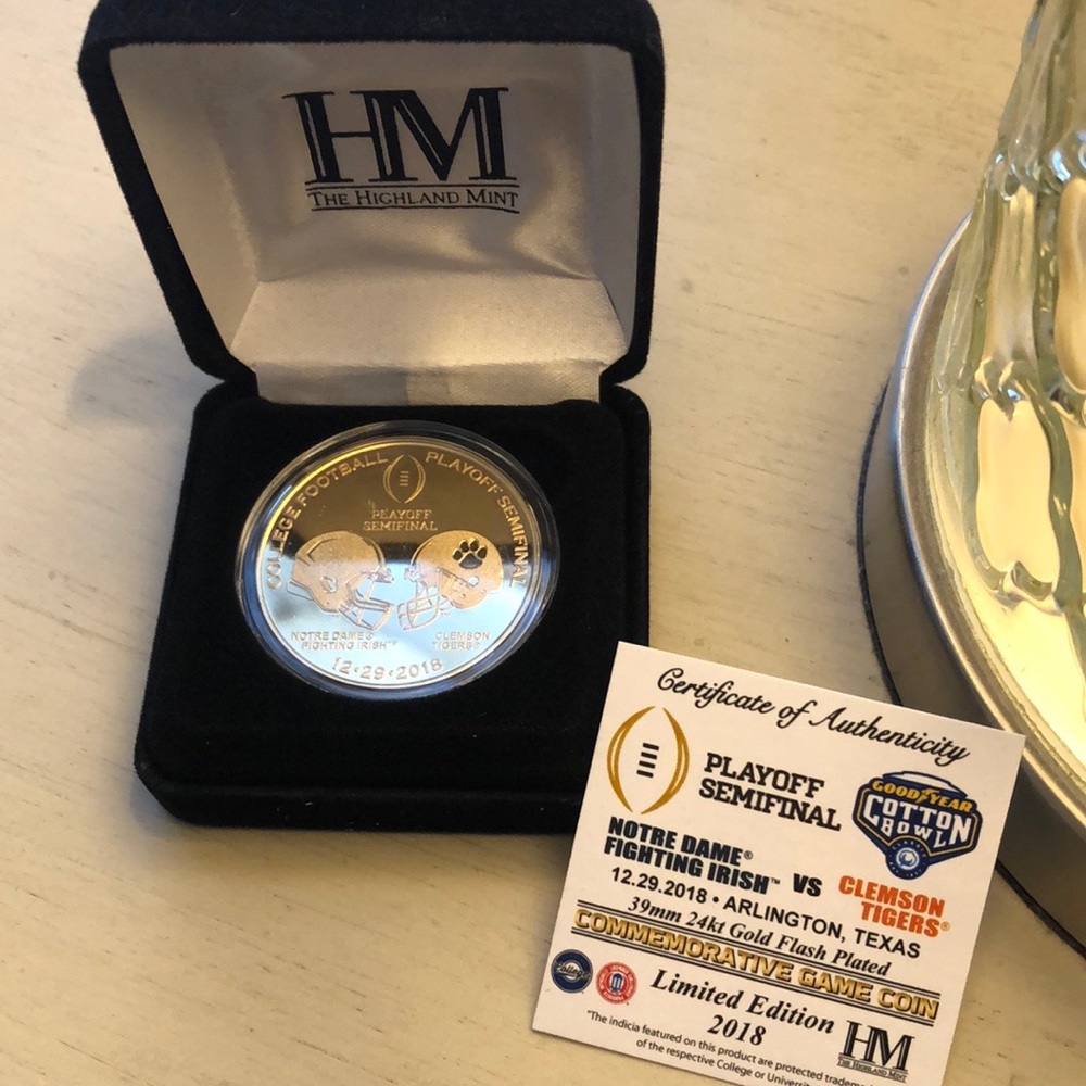 Notre Dame VS. Clemson 2018 Gold Mint Coin
